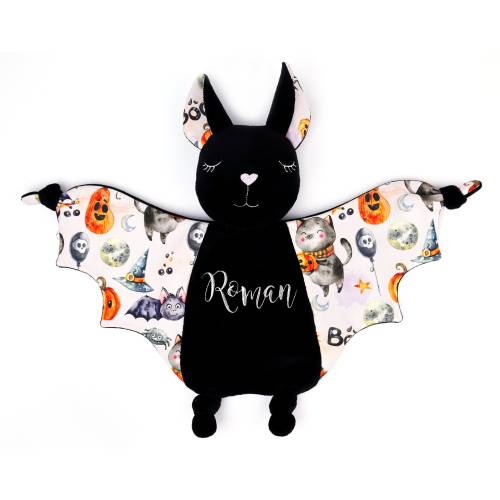 Halloween Baby Shower Bat Lovey Personalized Security Blanket Plush Stuff Decorations Photo Prop