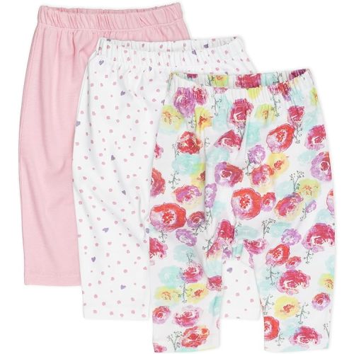HonestBaby Multipack Harem Pants Roomy Fit Pull on Bottoms 100% Organic Cotton for Infant Baby Boys, Girls, Unisex