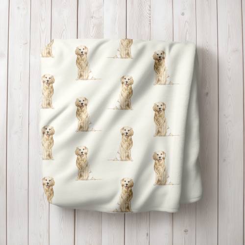Watercolor Golden Retriever Minky Fleece Blanket, Golden Retriever, Golden Retriever Baby Blanket, Mom Gift, New Puppy Gift, Blankets