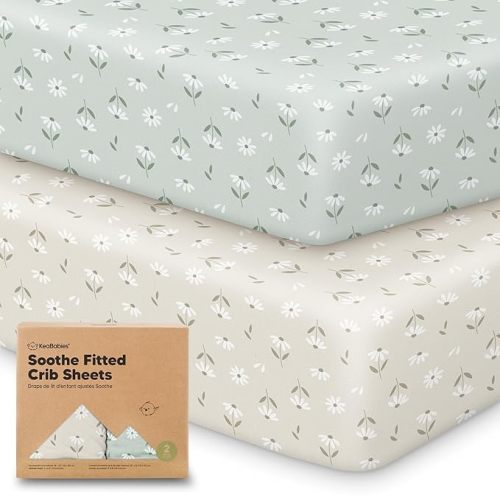 2-Pack Organic Crib Sheets Daisies