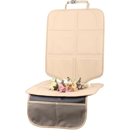 Car Seat Protector, Extra Thick Car Seat Covers Non-Slip Waterproof Mat Pad Leaving No Imprints Marks for Child Baby Pet Truck SUV Automobile (Beige-A)