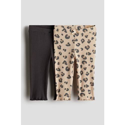 2-PACK RIBBED COTTON LEGGINGS