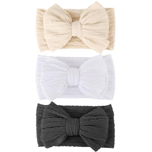 AQOKKA Baby Bows Headbands Nylon Baby Girl Headbands Soft Handmade Hairbands Toddler Hair Accessories for Girls Baby Newborn Infant Kids