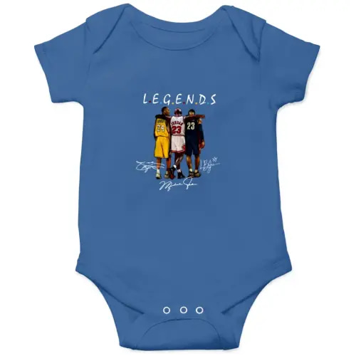 Kobe Bryant And Lebron James Legends Friends Onesies Kids's Short Sleeve Onesie 12M Royal sold by Valenka Looking | SKU 494150050 | Printerval