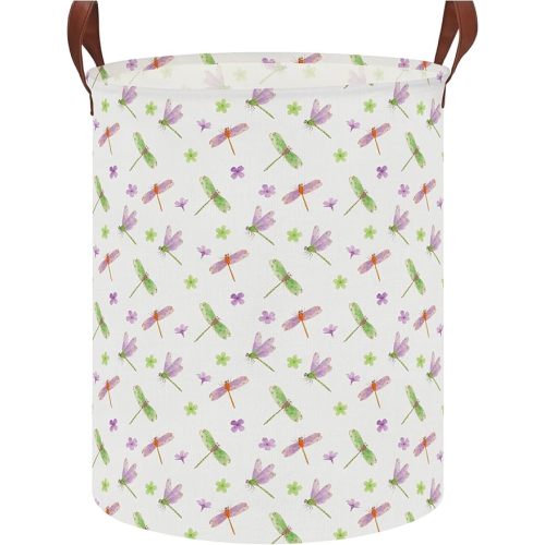 NTAOHAMPER Dragonfly Large Laundry Hamper,Laundry Basket,Baby Nursery Hamper,Waterproof Storage Bin,Clothes Organizer Basket,Room Decor(Dragonfly）