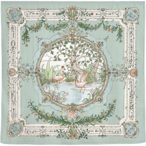 ATELIER CHOUX Olive Tapestry Cotton Swaddle, Green