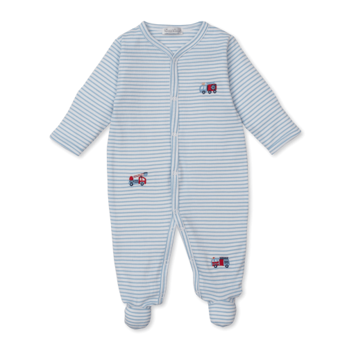 Kissy Kissy Fight the Fire Stripe Footie - Spoiled Sweet Boutique - Spoiled Sweet Boutique