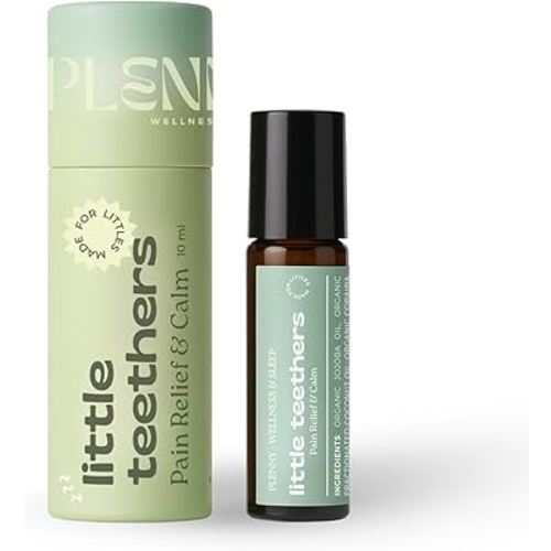 Natural Teething Relief Roller with Organic Essential Oils, 3 Months+, Made with Jojoba Oil, Chamomile, Lavender, Frankincense