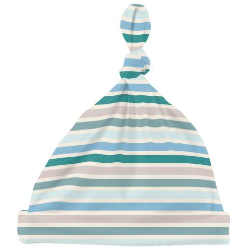 Print Knot Hat in Lakeside Stripe
