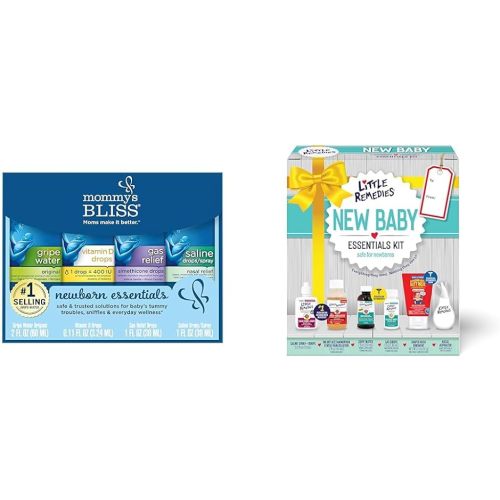 Mommy's Bliss Newborn Essentials Gift Set, Includes Gripe Water, Baby Vitamin D/Gas Drops and Gentle Saline Drops/Spray