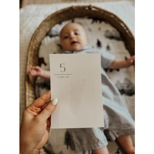 Baby Inkless Milestone Card Set | Baby Hand + Foot Prints DIY | Baby Album | Baby's First Year | Baby Shower Gift Keepsake