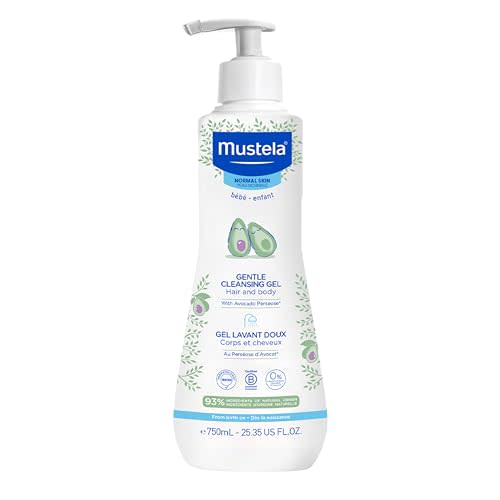 Mustela Gentle Cleansing Gel - Baby Wash for Delicate Skin and Hair - Newborn-Safe Cleanser - Crafted with Natural Avocado Perseose - 1 or 2-Pack - Various Sizes