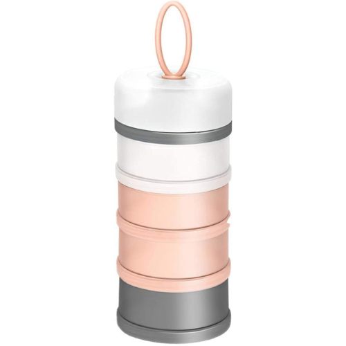 Kaptin Formula Dispenser,Non-Spill Portable Stackable Baby Milk Powder Dispenser,Snack Storage Container,BPA Free,4 Feeds (Pink)