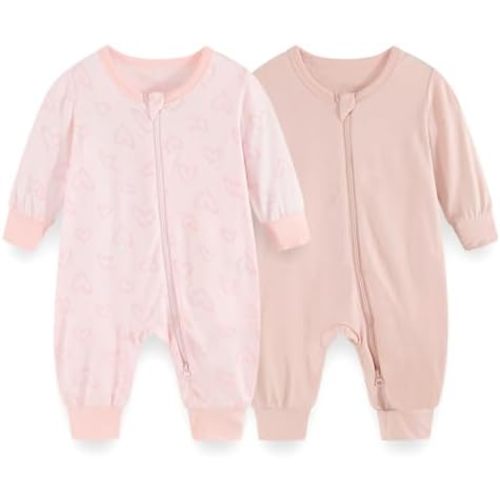 Unisex Rayon Made from Bamboo Zipper Baby Boy Girl Rompers 2 Pcak Long Sleeve Infants Jumpsuits New Born Clothes