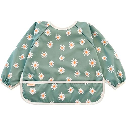 Torange Baby Bib, Long Sleeve Bib for Toddler, Waterproof Bibs for Baby, Baby-Led Weaning Smock, Machine Washable Feeding Bib