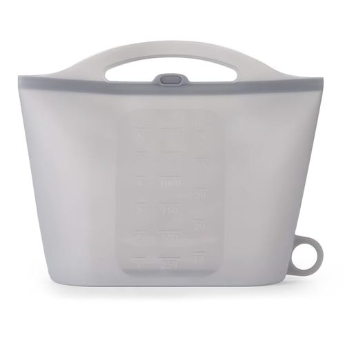 Haakaa Silicone Microwave Steam Sterilizer Bags for Travel, Reusable Silicone Steaming Bags for Baby Bottles, Breast Pump, Accessories, Pacifiers and Teethers, Great for Home and On-the-Go, Grey (1PC) - Small - 1.0