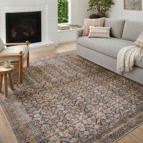 Amber Lewis x Loloi Billie Oriental Ink / Salmon Area Rug & Reviews | Wayfair