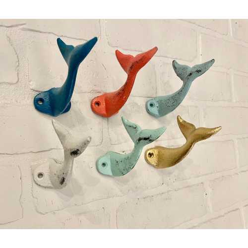 Whale Tail Hook (19 Colors), Nautical Hook, Beach Wall Decor, Towel Hook, Coat Holder