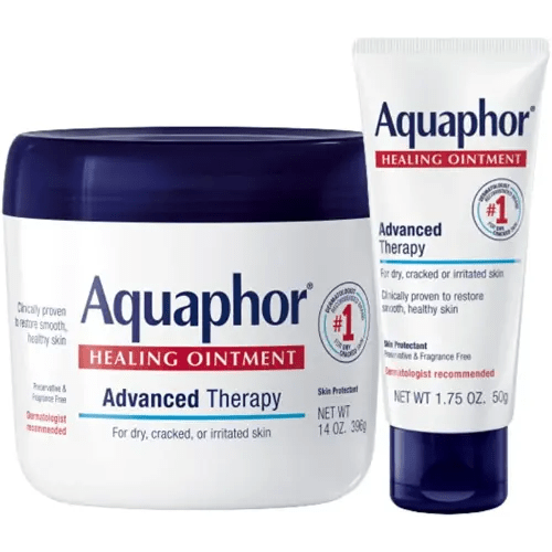 Aquaphor Healing Ointment - Variety Pack, Moisturizing Skin Protectant For Dry Cracked Hands, Heels and Elbows - 14 oz. jar + 1.75 oz. tube