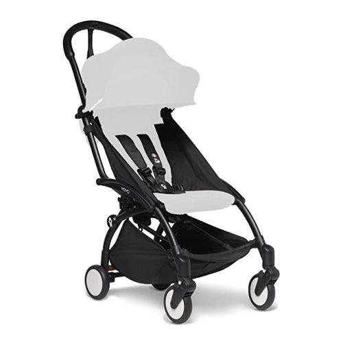 BABYEN YOYO2 Stroller Frame, Black - Includes 5-Point Harness, Multi-Position Reclining Backrest, Canopy Extensions, Padded Shoulder Strap & Protective Storage Bag
