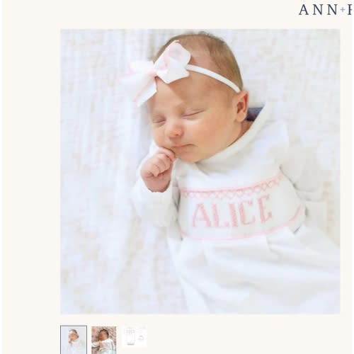Pink Baby Snuggles - Custom Smocked Pima Gown and Hat
