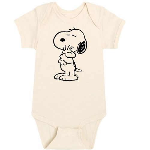 Boys' Peanuts Snoopy Loves Woodstock Baby Graphic One Piece - Natural - 18 Months