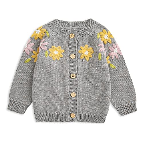Simplee kids Baby Girl Thin Sweater Solid White Pink Cardigans for Toddler 0-3Years