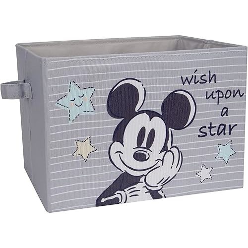 Lambs & Ivy Disney Mickey Mouse Gray Foldable Storage Basket/Container/Bin