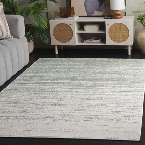 SAFAVIEH Adirondack Collection Area Rug - 5'1" x 7'6", Sage & Ivory, Modern Ombre Design, Non-Shedding & Easy Care, Ideal for High Traffic Areas in Living Room, Bedroom (ADR113X)