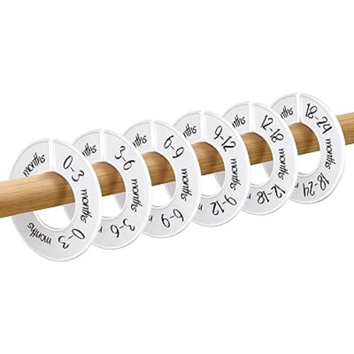 Pro Goleem Baby Closet Dividers Pink Baby Closet Organizer for Nursery Baby Clothes Size Age Dividers Fits 1.5" Rod 6 PCS