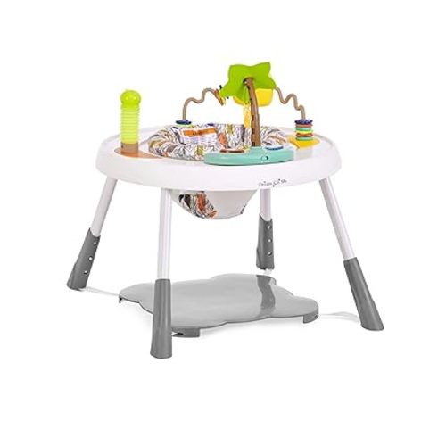 Dream On Me Curio Sit N Seek Baby Activity Center in Grey, 2 in 1 Activity Center and Play Table with 3 Detachable Toys and Music, 3 Level Height Adjustable Positions Activity Center for Baby - Mint