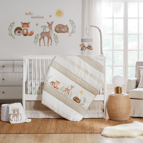 5-Piece Nursery Crib Bedding Set - Woodland Pals