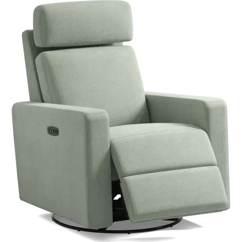 Clifton Blue Knitted Swivel Glider Recliner | Rooms to Go