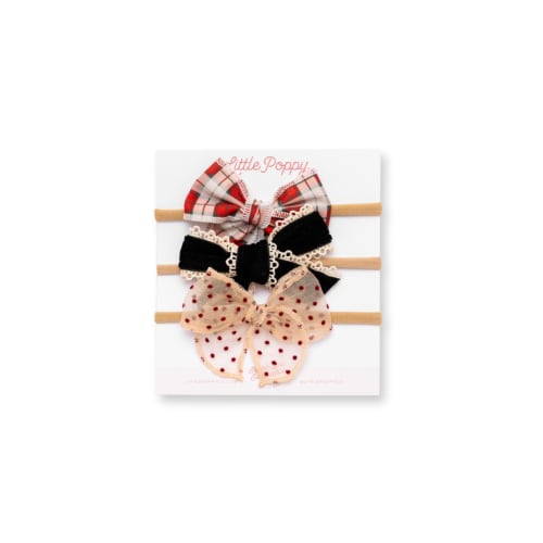 Stylish Three-Bow Subscription - Mini Nylon Headband Set