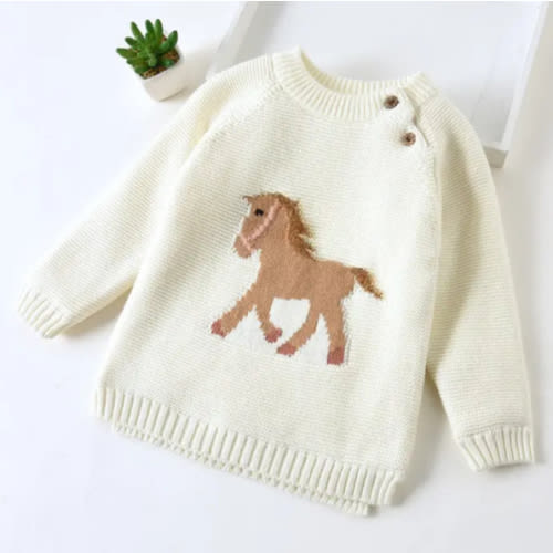 gwenny horse sweater (cream) – Bridle Up Hope Shop