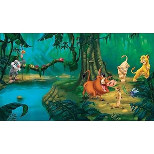 RoomMates JL1253M Lion King Water Activated Removable Wall Mural, 10.5 ft x 6 ft