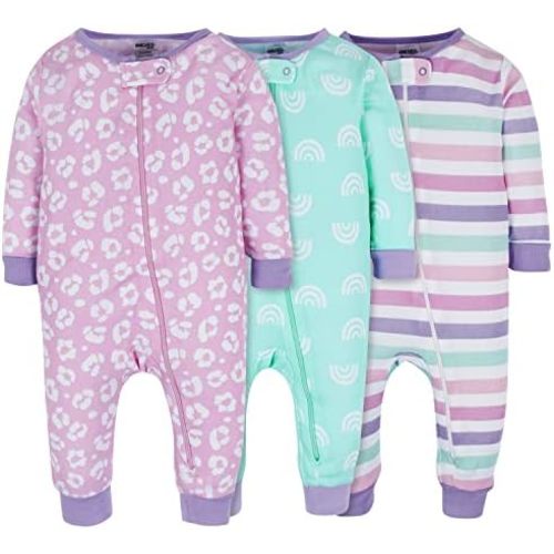 Onesies Brand Baby Girls' 3-Pack Snug Fit One-Piece Cotton Pajamas