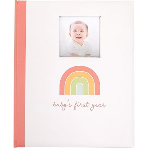 Rainbow First 5 Years Memory Book, Baby Girl or Baby Boy Keepsake, Baby Milestone Book, Pregnancy Journal, With Ink Pad For Newborn Handprint or Footprint, Baby's First Year