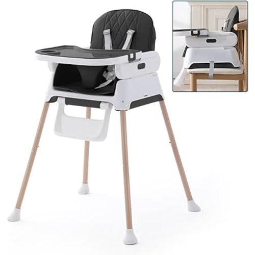 3 in 1 Baby High Chair,Adjustable Convertible Chairs Baby High Chairs for Babies and Toddlers,Portable and Easy to Clean,Black