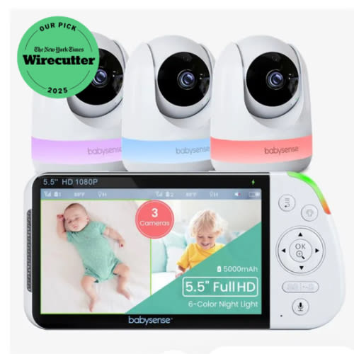 Babysense Max View: Video Baby Monitor with 3 Cameras, Non Wifi, Split