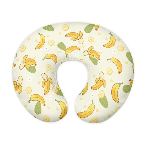 Banana and Cute Leaf Nursing Pillow Cover for Baby Boy Girl Newborn U-Shaped Breastfeeding Pillowcase Cushion Cover Stain Resistant and Not Easy to Fade
