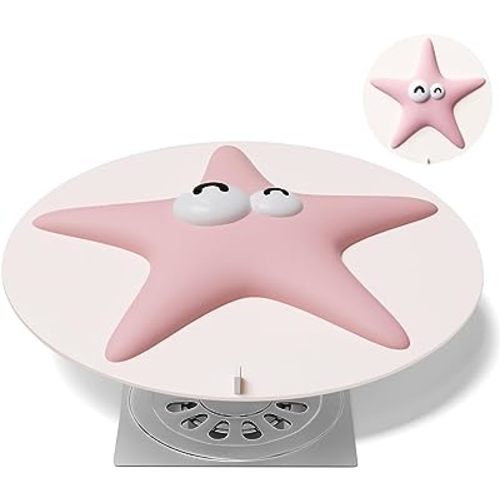 Bathtub Drain Stopper Cover - Silicone Bath Tub Stopper, Shower Drain Stopper, Drain Cover, Flat Drain Plug for Kitchen, Bathtub and Laundry, Cute Bathroom Accessories, 6 Inches, Pink