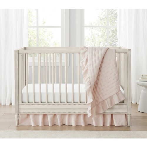 Ruffle European Linen Baby Quilt