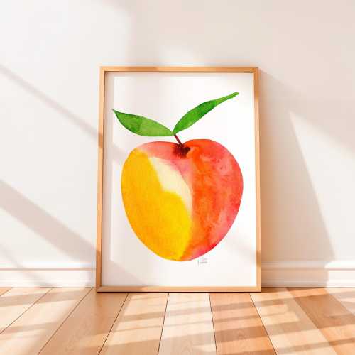 Etsy's Pick Peach Kitchen Art Print, Kitchen Wall Art, Nursery Home Decor, Georgia Decor, Spring, Summer Decor, Fruit Print
