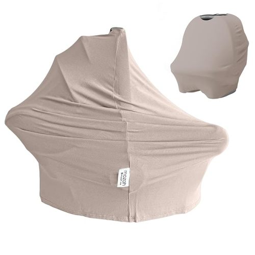 Baby Multi-Use Cover: 9-in-1 Car Seat Covers Canopy Cover, Breathable Breastfeeding Cover, Stroller Cover & More, Boys & Girls Shower Gifts (Warm Taupe)