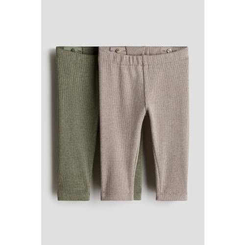 2-PACK RIBBED COTTON LEGGINGS