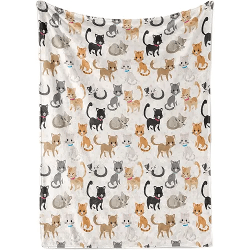 Babys Girls First Blanket Pink Cat Kitten Design Fleece Throw for Boy Girl Toddlers - Plush Soft Blankets Perfect for Gift - Boys Baby Toddler Infant Receiving Swaddle Unisex