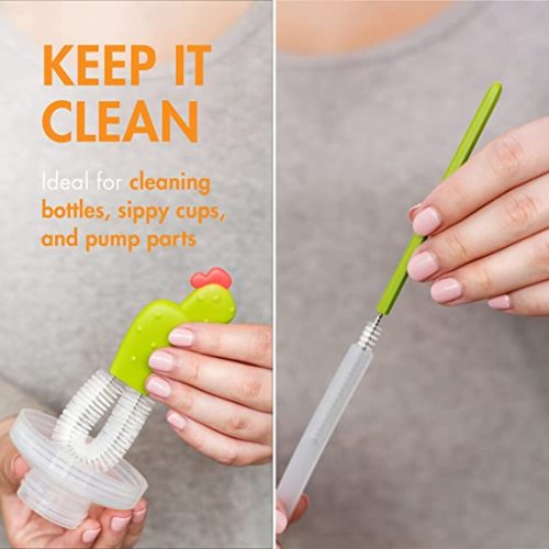 Boon Cacti Bottle Cleaning Brush Set - Green Cacti Set