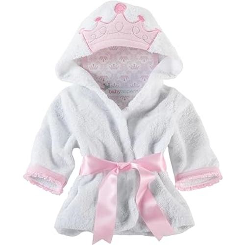 Baby Aspen Little Princess Hooded Baby Bathrobe 0-9 Months – Soft Terrycloth Baby Bath Towel with Hood for Newborn Girl Gift, Gift for Girl Baby Shower, Infant Hooded Towel, Baby Girl Robe
