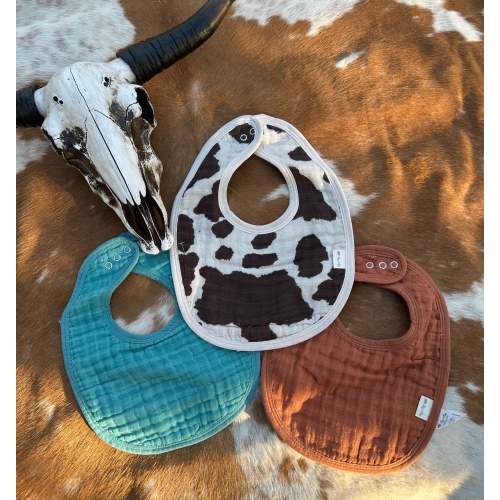 Yeehaw baby muslin cotton bib set